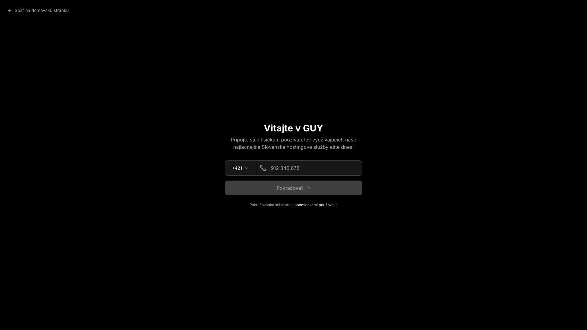 Guy App auth desktop view: Prihlásenie s podporou OAuth a 2FA autentifikácie