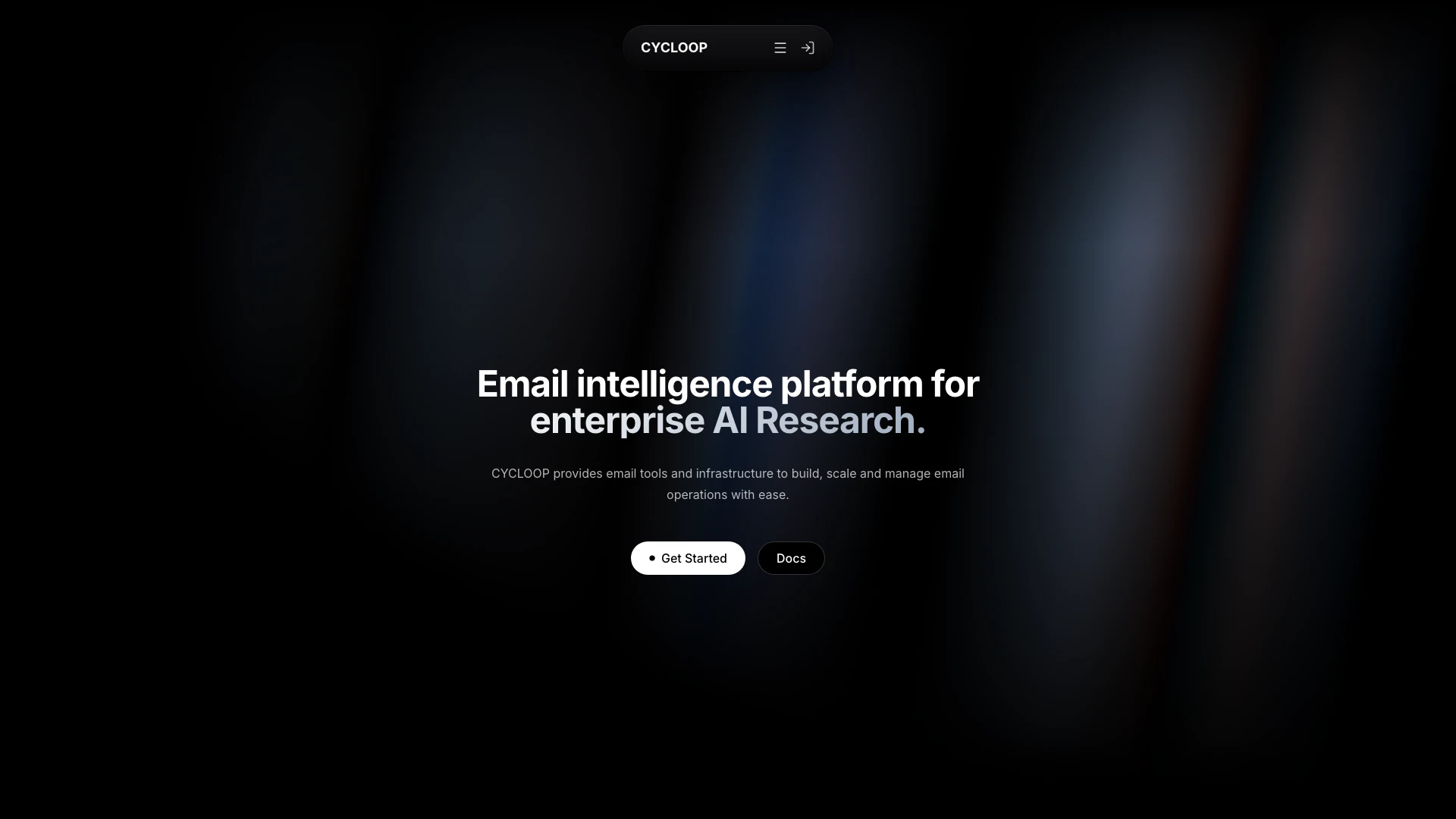 Cycloop home desktop view: SaaS platforma pre správu emailových kampaní